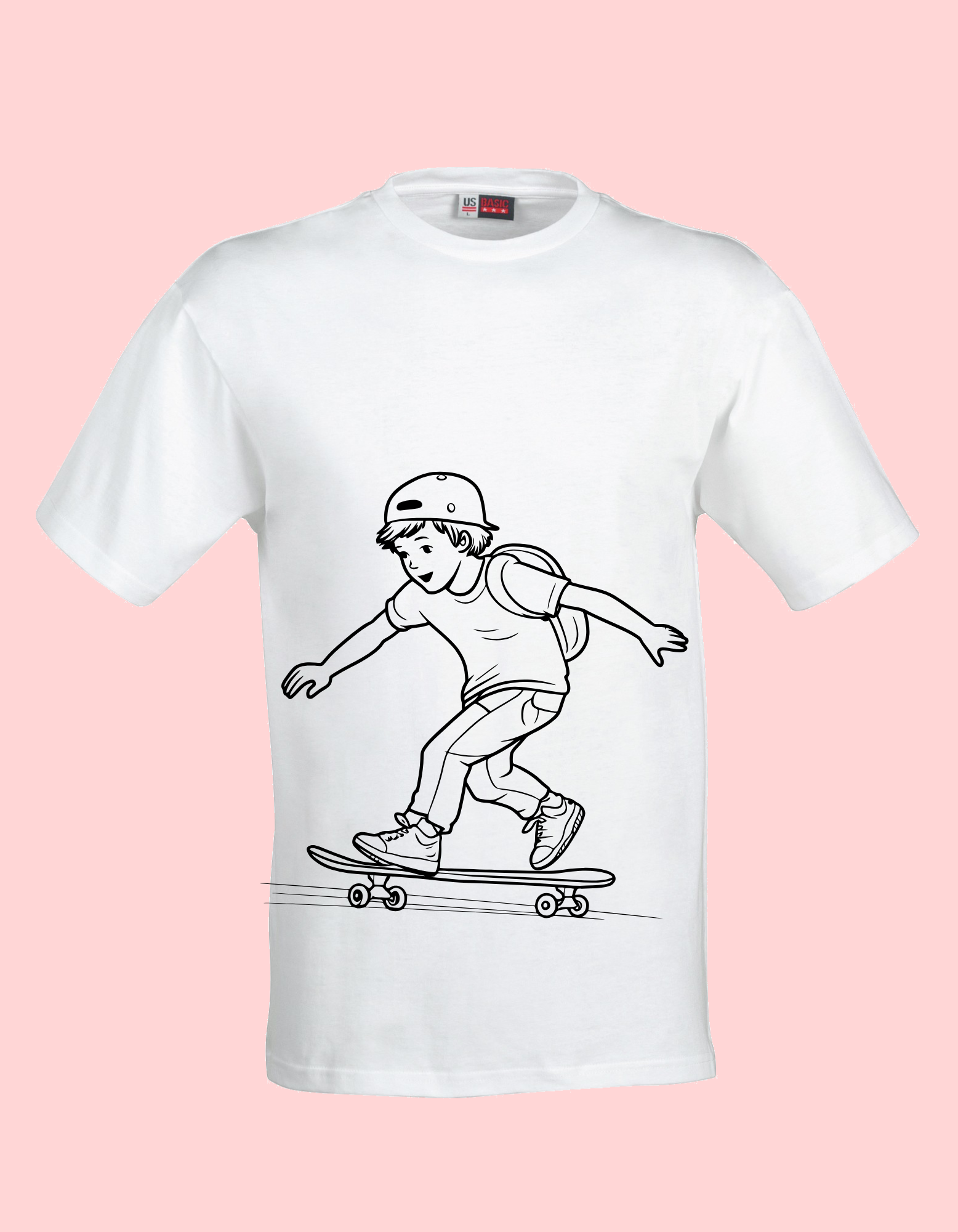 Skate board Coloring T-Shirt